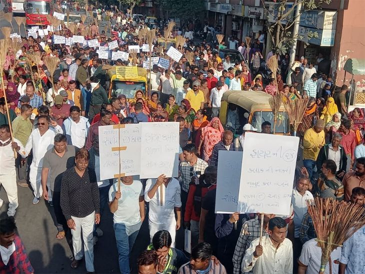 ૧૯ પડતર માંગણીઓને લઈને આંદોલન NAVSARJAN SANSKRUTI 12