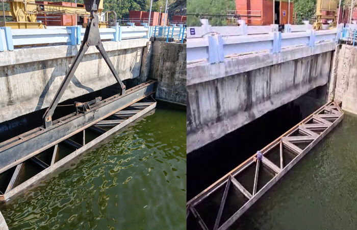 Leakage in gate number 2 of Panam Dam work on replacing the gate with a new one on a war footing has been completed