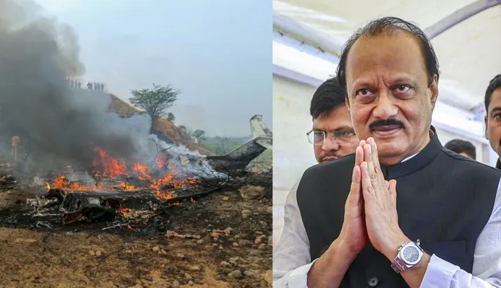 Ajit Pawar plane crash 5 people including pilot and staff died jet completely burnt to ashes