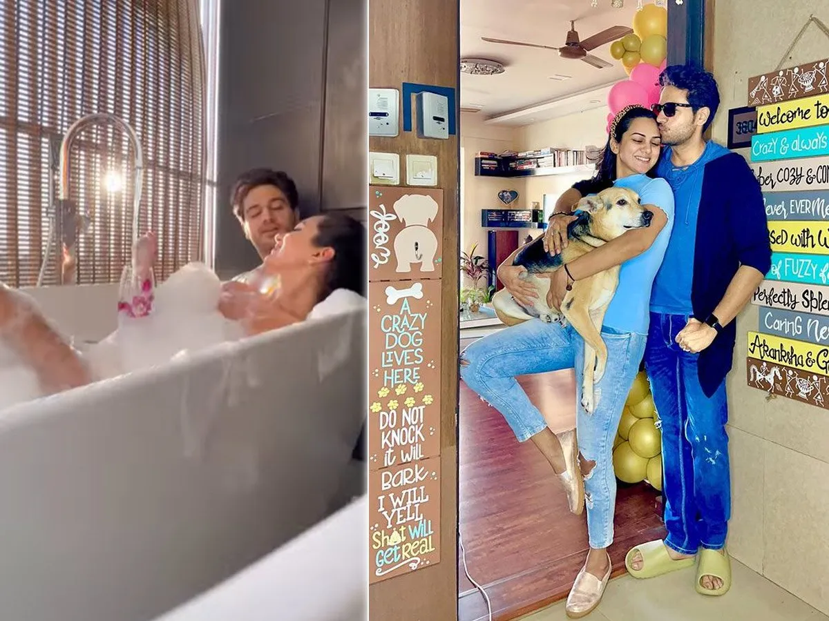 Gaurav Khannas wife Akanksha Chamolas bold look in bathroom selfie fans are in a frenzy