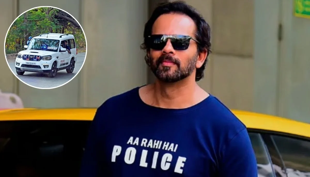 Police sticker on Rohit Shettys car in controversy stickers put up after firing now removed