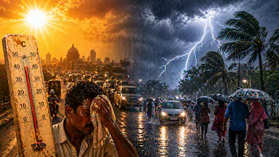 Double weather attack in the country Heatwave in North India heavy rain alert in the South Northeast