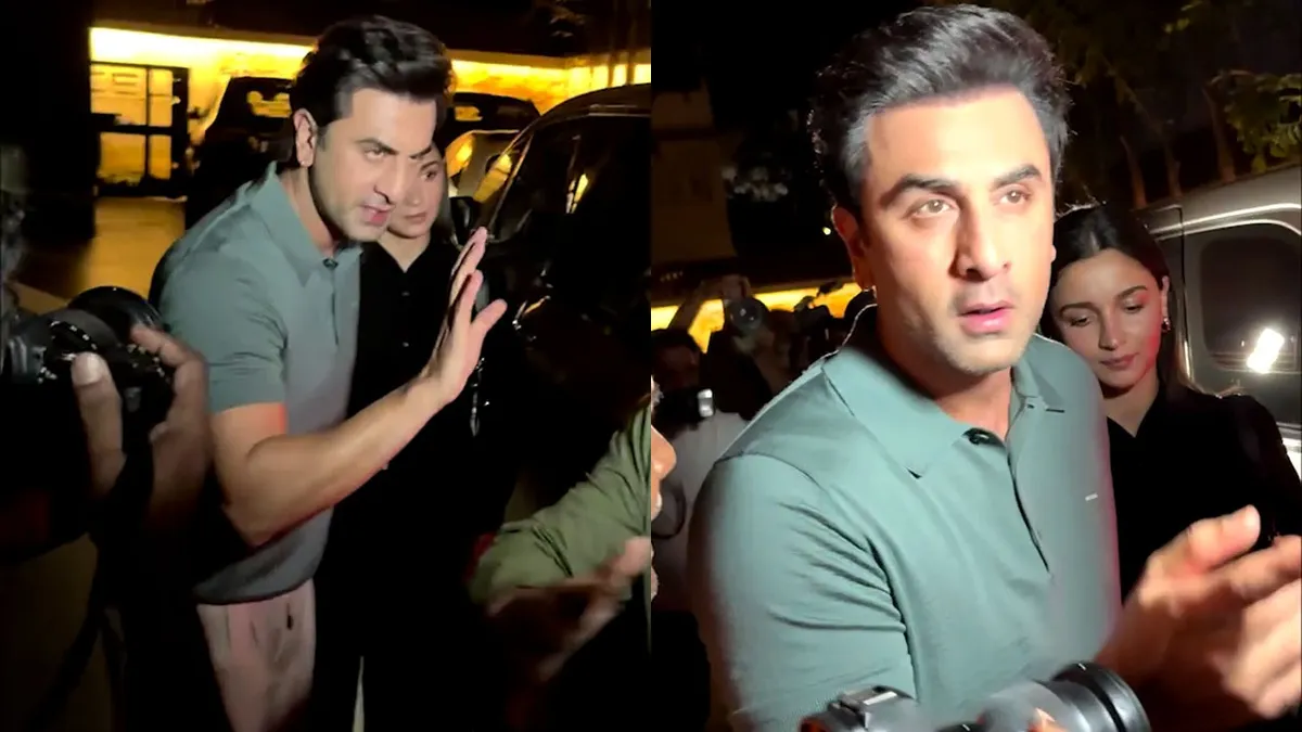Ranbir Kapoor gets angry as paparazzi block his way tense atmosphere created at screening with Alia