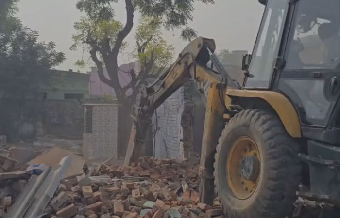 AMCs mega demolition drive in Chandlodia Hundreds of illegal encroachments demolished for new road project