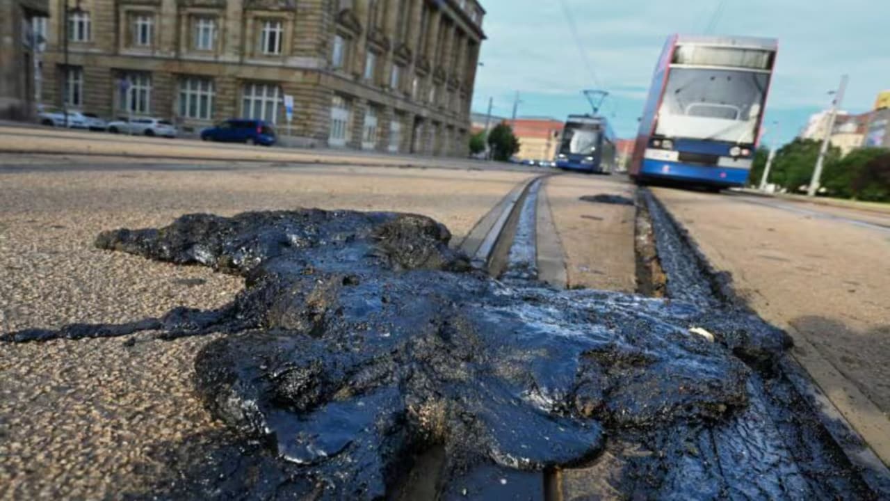 Heatwave wreaks havoc in Europe Roads melt tracks collapse more than 1300 deaths video goes viral